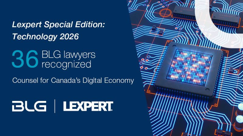 BLGNewswire's tweet photo. Lexpert Special Edition: Technology 2026 recognizes 36 BLG lawyers across information technology, data privacy and cybersecurity, intellectual property, telecommunications and technology transactions.
#Technology #AI #Fintech #Lexpert https://t.co/z6fVKuSqlW