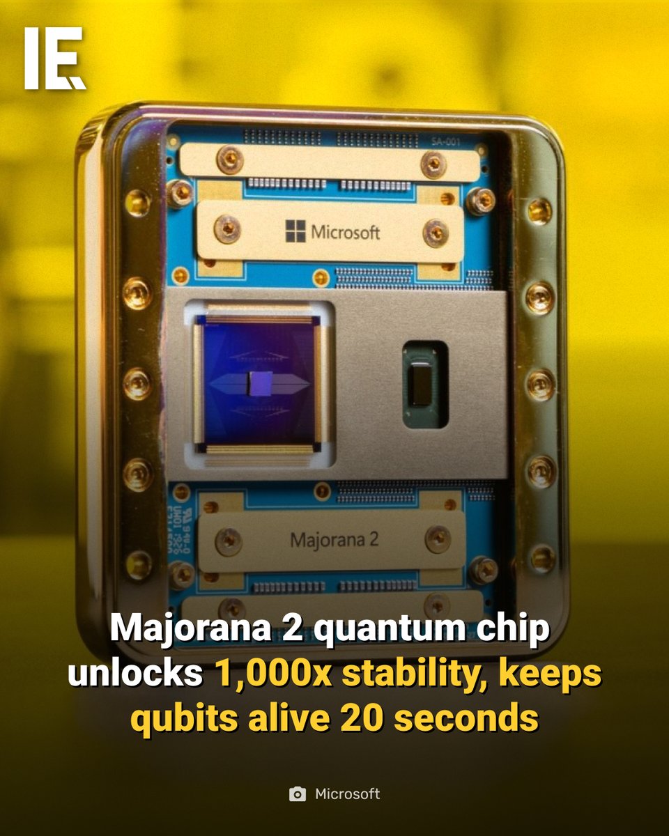 IntEngineering's tweet photo. Microsoft unveils Majorana 2 quantum chip with qubits lasting up to one minute in some instances and a 2029 target.
https://t.co/gbkcjo0SdZ

#QuantumComputing #Majorana2 #Microsoft https://t.co/qjSfrfcIlN