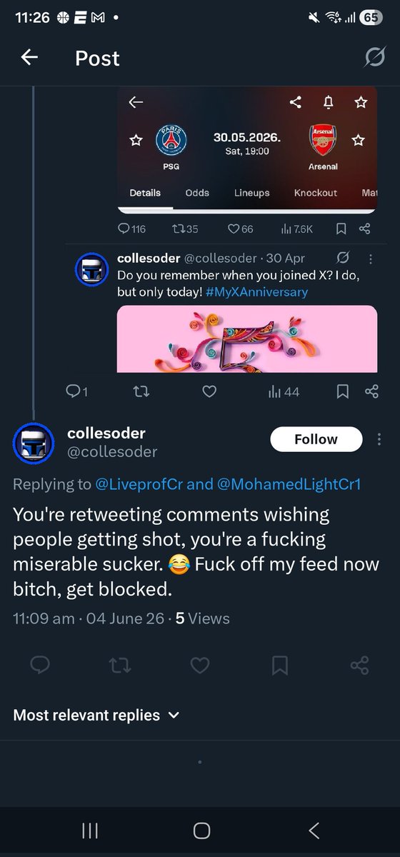 LiveprofCr's tweet photo. Oh no im so sad I got blocked when he commented on my post first🥺🥺🥺🥺 https://t.co/bRKTSp3vyL