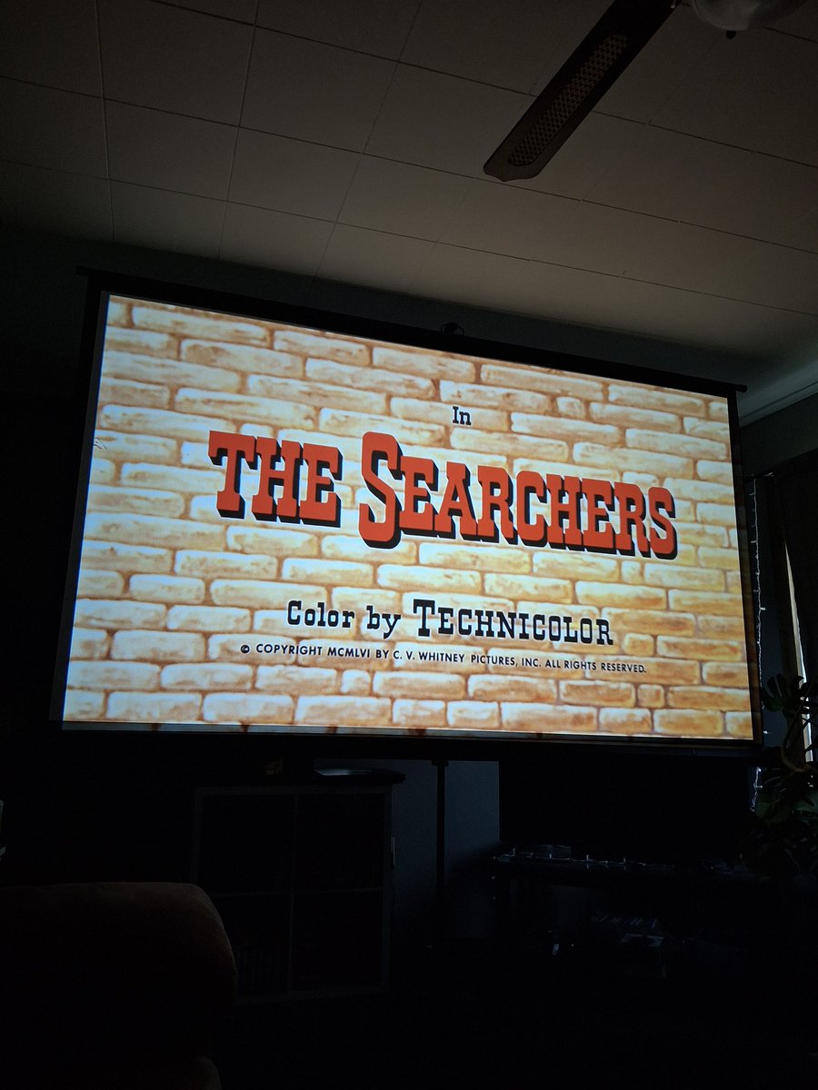 StatisticalZero's tweet photo. Just assuring @aaronlopresti and @gnolan12 that The Searchers is getting viewed for the first time the right way with a 100 inch screen and theatrical sound bar. https://t.co/nl1i3Pespt