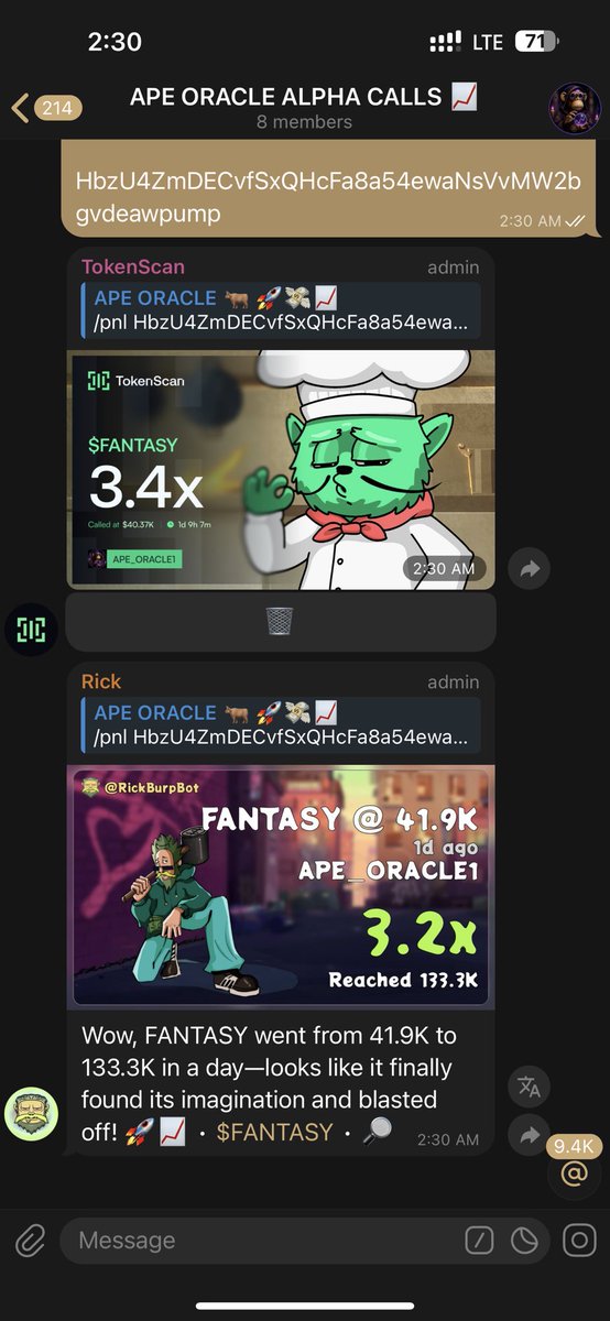 APE_ORACLE1's tweet photo. Done  3X my call on $FANTASY

CALLED ON MY TG GROUP 🚀🚀

HbzU4ZmDECvfSxQHcFa8a54ewaNsVvMW2bgvdeawpump https://t.co/CEOfRt85V1
