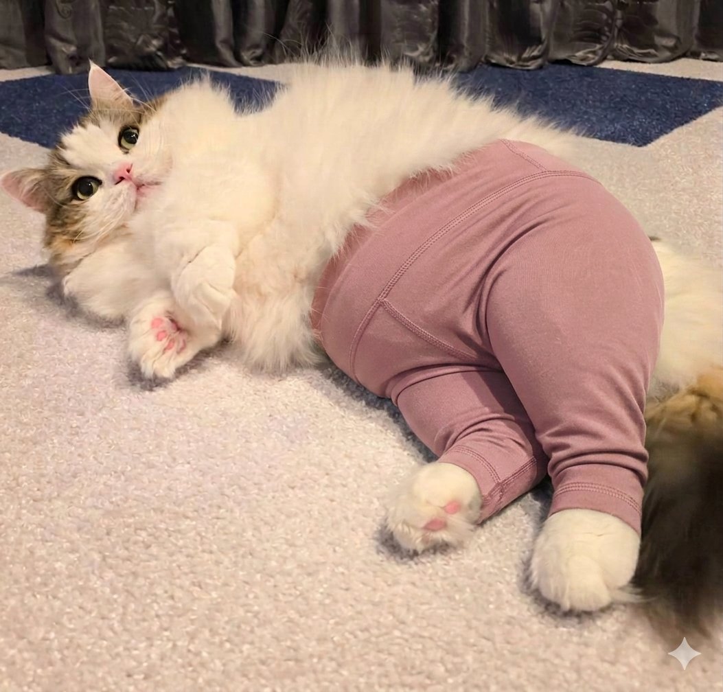 melmu_mo's tweet photo. ヨガパンツ履かせたら、足、長かった🤣🤣🤣🤣🤣🤣🤣😭

#AI画像
#猫にヨガパンツ https://t.co/tFMbvODV3C