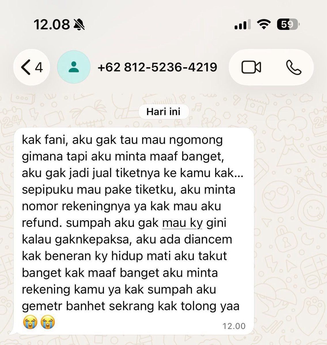 jenohidup's tweet photo. Temen-temen hati-hati ya kalau mau beli tiket EXO day 2 ke akun ini, kemarin temenku udah beli, udah fullpayment (terlampir bukti) tapi tiba tiba dicancel alasannya mau dipake saudaranya. Taunya di jual lagi🙏 https://t.co/LVMUJsJ3uU
