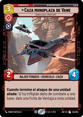 HauseCard's tweet photo. Spoilers de Star Wars Unlimited Ashes of the Empire set 8.

🟥⬛ Fustigador TIE
🟥⬛ Teniente de la fuerza tempestad 
🟥⬛ Caza monoplaza de Vane 
🟥⬛ Pretorianos de Elite  

#SWU #StarWars #StarWarsUnlimited https://t.co/2ANcnguZgv