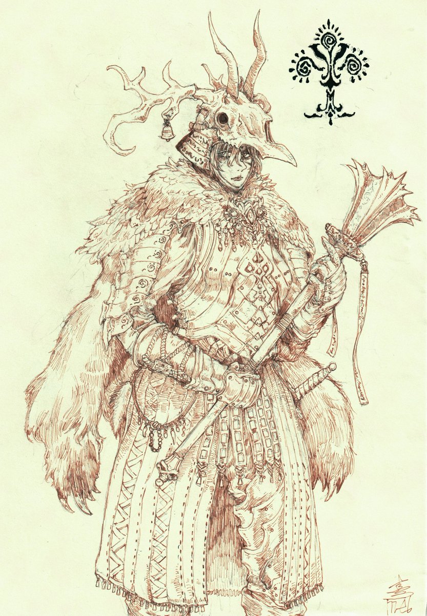 megrim_haruyo's tweet photo. 獣の騎士、霧の守護者、焔の戦闘術士（そういえばこれ出来てから投稿してなかったのに気付いた） https://t.co/KgTGcGtSJy