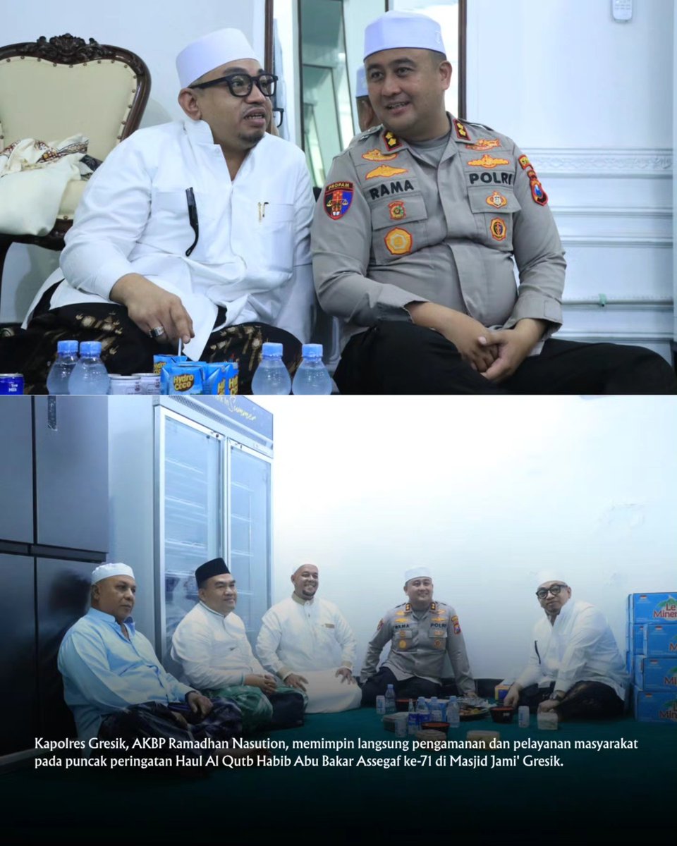 HumasGresik's tweet photo. Kehadiran kami bukan hanya untuk pengamanan, tetapi juga untuk melayani sepenuh hati. Melalui pendekatan humanis, 
#PolriPresisi #PolisiHumanis #PelayananPuncak #HaulHabibAbuBakarAssegaf https://t.co/9d8zcsJWPa