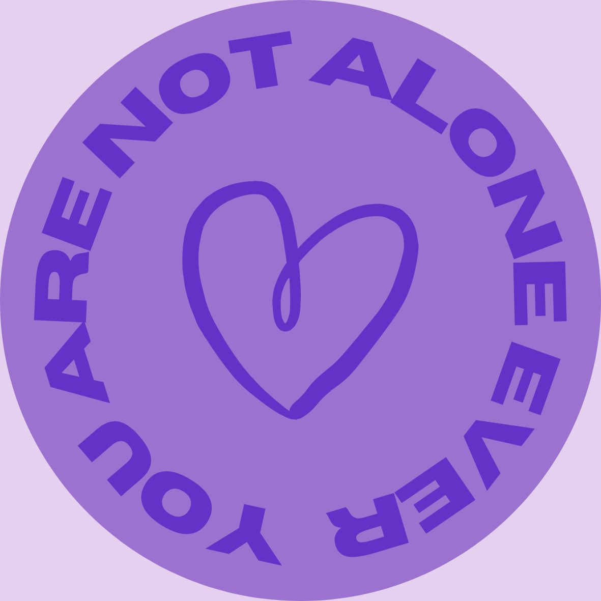 woundedcomfort's tweet photo. I designed a purple version of the sticker. I’m thinking about adding it to the shop.

You are not alone ever! 

#MHAM #MHAM2026 #MigraineAwarenessMonth https://t.co/iuiQoeZYXG