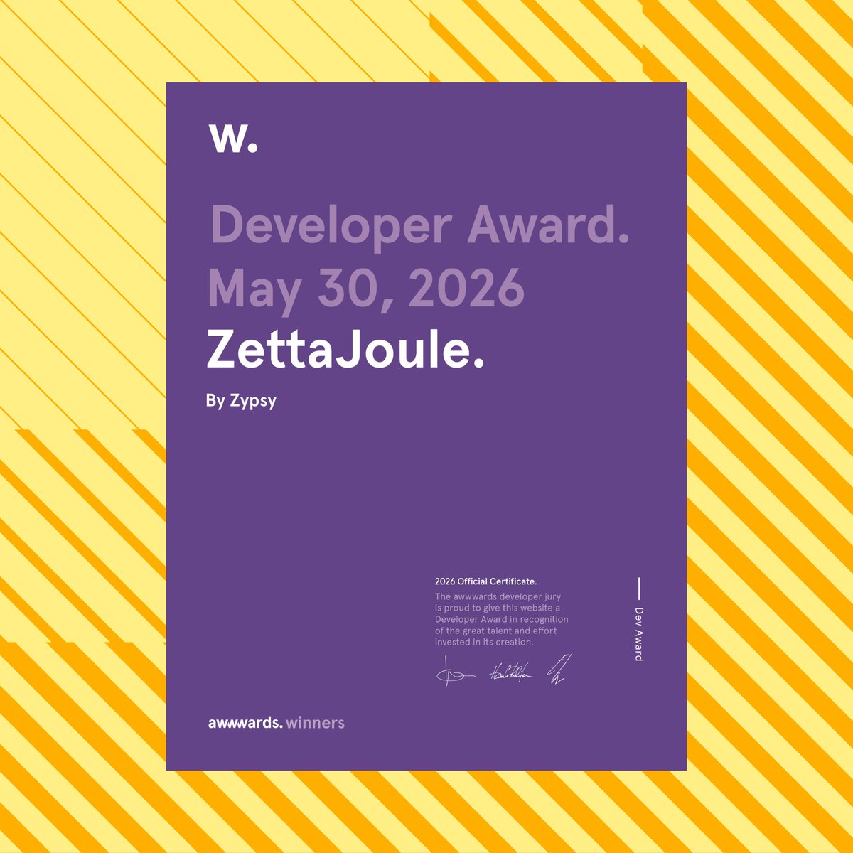 kazsatamai's tweet photo. #SOTD gets the spotlight. Developer Award recognizes the craft underneath it.

Credit to @AndreisAugusto and the @zypsy team. https://t.co/mUm8no5573