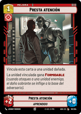 HauseCard's tweet photo. Spoilers de Star Wars Unlimited Ashes of the Empire set 8.

🟥 Presta atención 
🟥 Campo de minas traicionero 
🟥 Intimidación 
🟥 Ambición desmedida 

#SWU #StarWars #StarWarsUnlimited https://t.co/LPpWmtZpIk