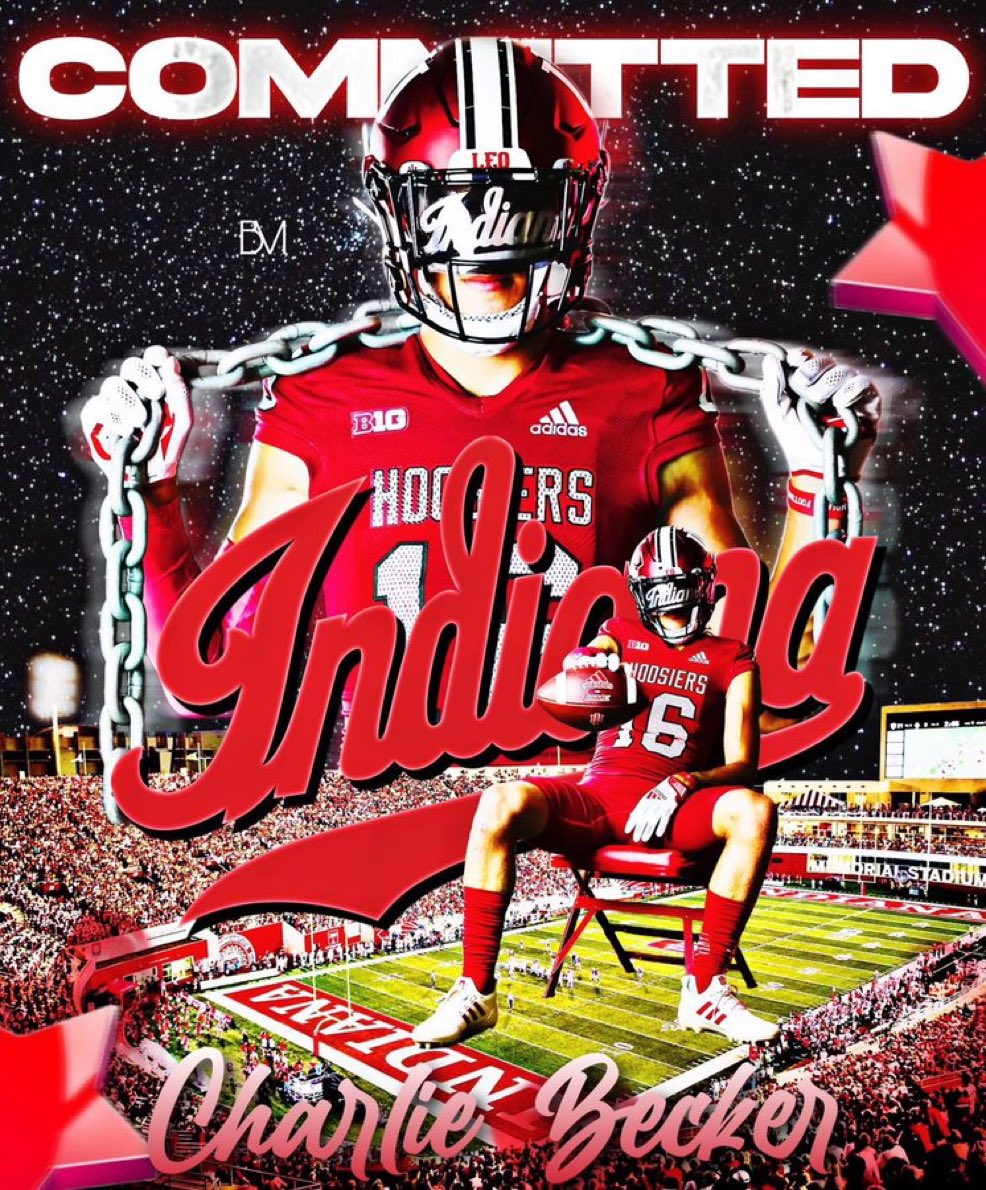charbeck80's tweet photo. BREAKING: Charlie Becker has committed to play for the Indiana Hoosiers.

The 3-star receiver out of Nashville,TN was recently on campus for an official visit last weekend. #iufb https://t.co/kPeIwTHkFU