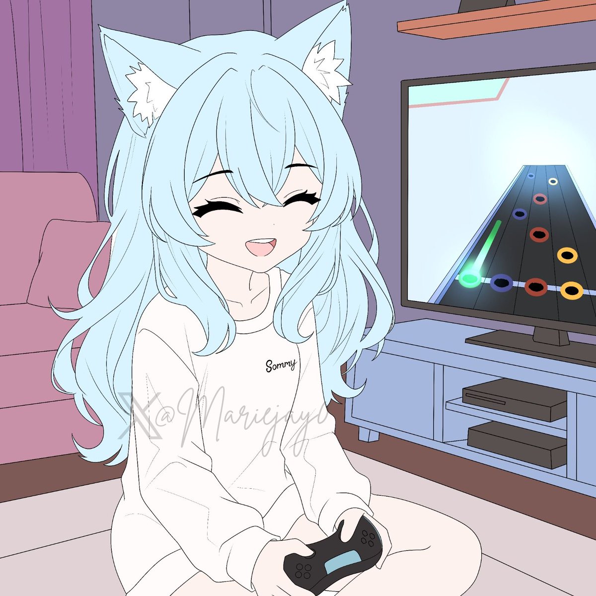 Mariejay0's tweet photo. 💙Gaming nights hit different when you're having fun and losing track of time✨
Done this artwork a while ago❤️

#vtuber #artwork #animeart #artmoots #commissionopen https://t.co/TEcl1dzk6Y