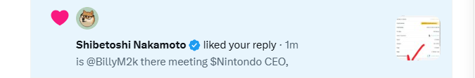 zeroyeung's tweet photo. This time, @BillyM2k  LIKES the specific reply with $Nintondo inscription info and his $Nintondo lore tweet.

What do you think? https://t.co/o0ZUbqsgCw