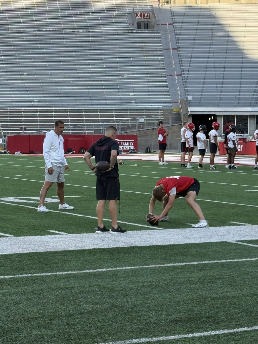 logan_koz's tweet photo. Had a good workout with @Coach_Lig @ChristianBilgo @CoachFick . It was very nice to talk to all of you. Hoping to come back out in the fall. Learned new blocking formations and field goal tactics that I will be working towards. 
@BadgerFootball 
#NeverSettle https://t.co/YqVw7d8m7c