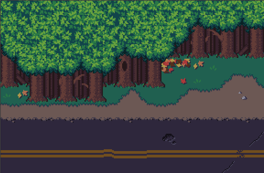 phubans's tweet photo. Tightened up the graphics on these treetop tiles that always bothered me in MADHOUSE. They're still not perfect but I think I'm done polishing them for now... Now I'm going to have to rework some of the other graphics so the treetops aren't mogging the rest of the game, lol https://t.co/q9Xhucxska