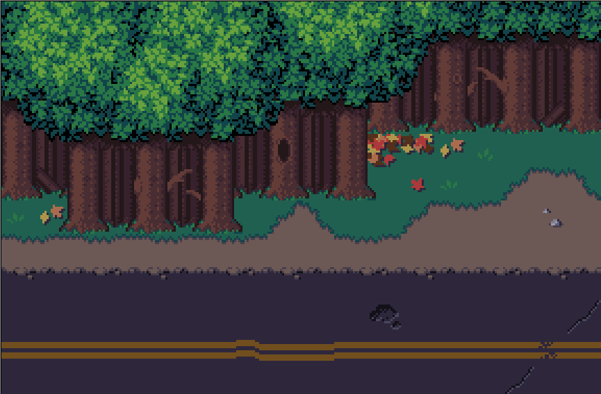 phubans's tweet photo. Tightened up the graphics on these treetop tiles that always bothered me in MADHOUSE. They're still not perfect but I think I'm done polishing them for now... Now I'm going to have to rework some of the other graphics so the treetops aren't mogging the rest of the game, lol https://t.co/q9Xhucxska