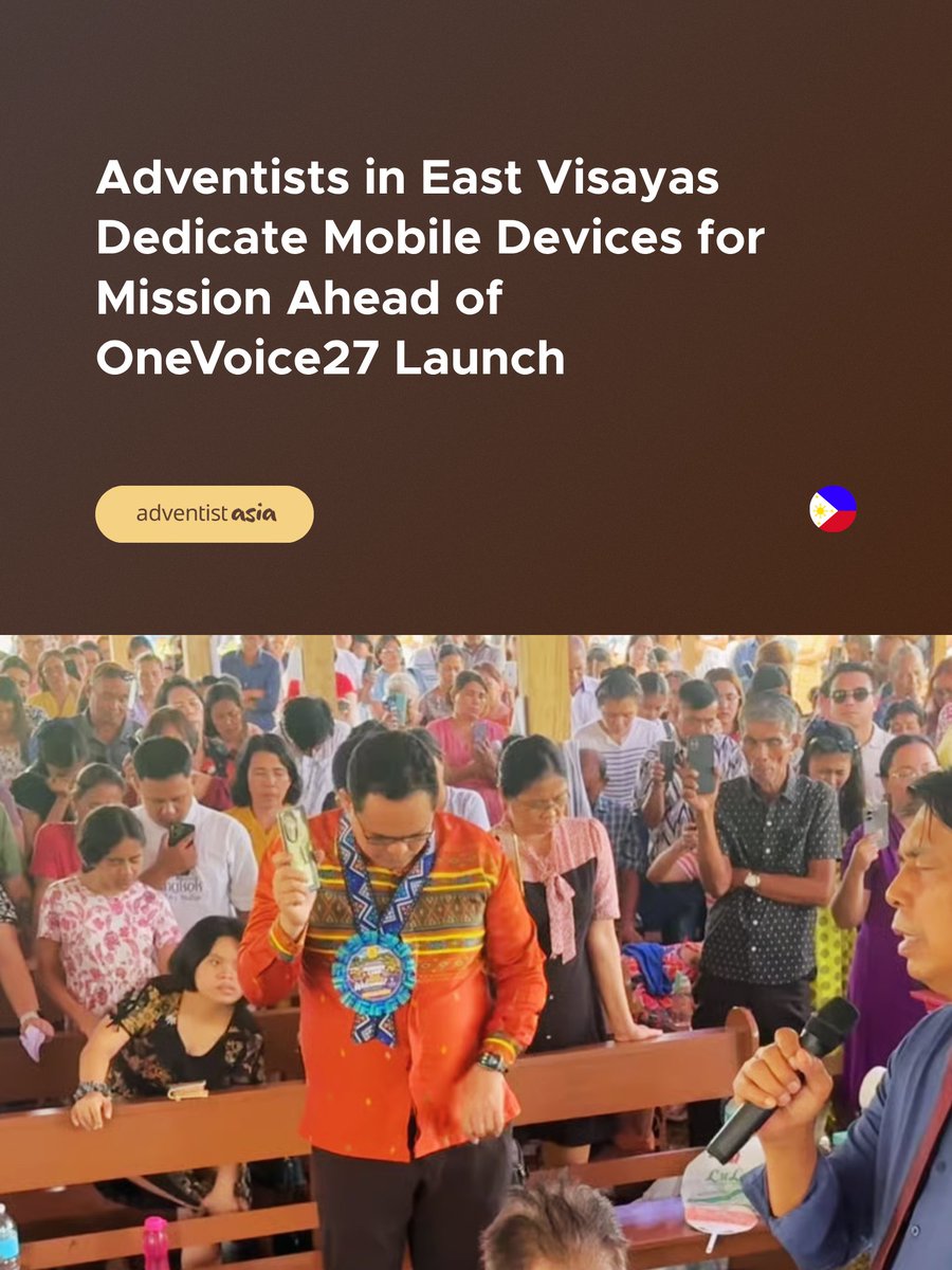 adventistasia's tweet photo. In #EastVisayas, smartphones aren’t just for scrolling, they’re for saving. 

Prior to the #OneVoice27 launch, #Adventist members dedicated their devices to digital evangelism, defying typhoon disruptions to share Christ's hope. #Adventistasia https://t.co/baUcOQIQD3