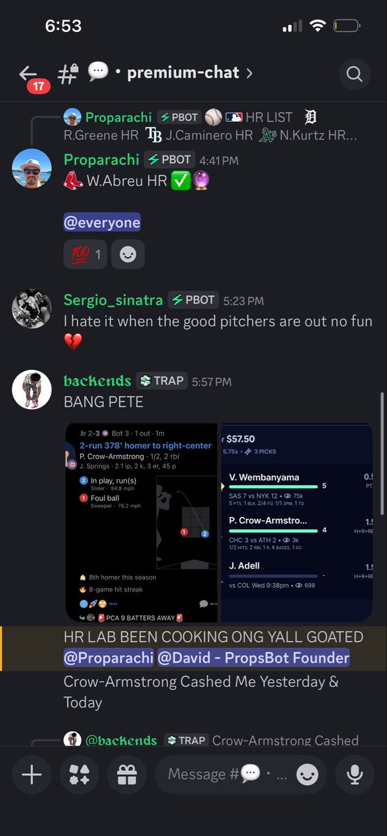 PROPARACHI's tweet photo. 👀 @propsbotai Going crazy with Home Runs. 

#MLB #Props #PropsbotAi #Gambling𝕏 #GamblingTwitter https://t.co/LagWHzDXpW