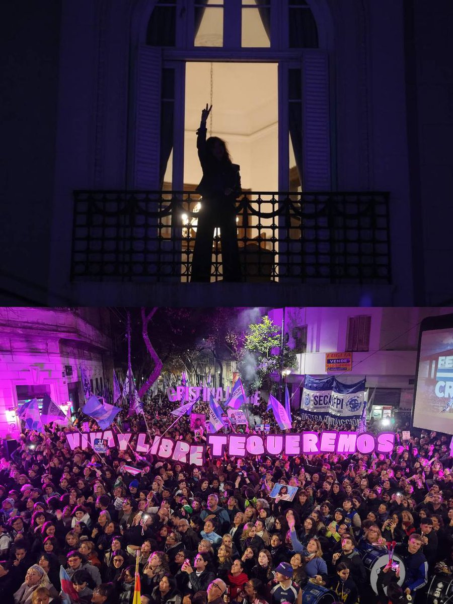 LaCamporaVL's tweet photo. A 11 años del primer #NiUnaMenos, volvimos a llenar las calles con la fuerza del feminismo. 
Por Agostina. Por Dulce. Por Noelia. Por todas. PAREN DE MATARNOS. LIBEREN A CRISTINA https://t.co/Sey1FpZJQg