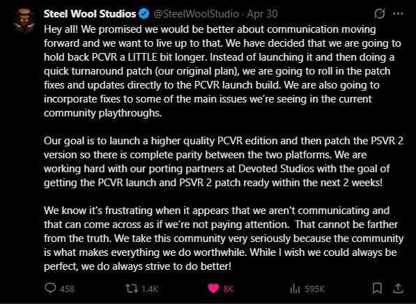 FNAFSOTM's tweet photo. SW has told us directly that they listen to the community, their frustrations, and their praise. Part of the reason I've been more critical is because they're more active

We shouldn't wait for drama to stir before voicing our criticisms. https://t.co/WKmGdtkRk4