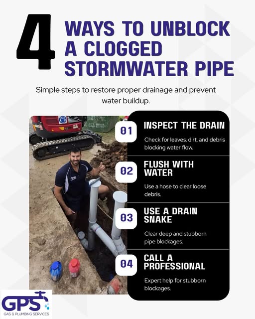 GPSPlumbService's tweet photo. 💧🌧️ Blocked stormwater drain? 
#GPSGasandPlumbingServices provides fast and reliable drain clearing to help protect your property from flooding and water damage. 

Call **0411 829 187** or visit ** https://t.co/J2kMLWkexQ 

#BlockedDrain #StormwaterDrain #DrainCleaning #Plumber https://t.co/GlGj6zm0uJ