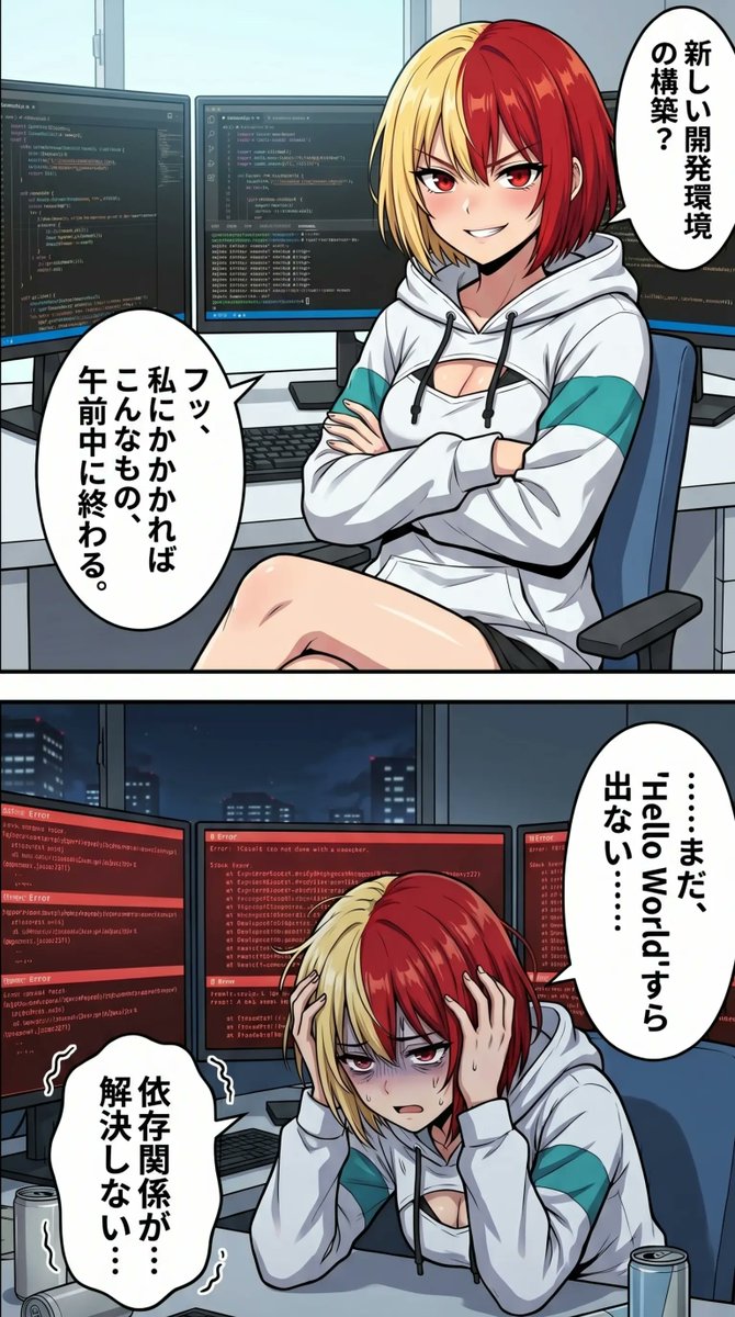 engineer_draws's tweet photo. 環境構築が終わらない… https://t.co/MBHuxZizaK