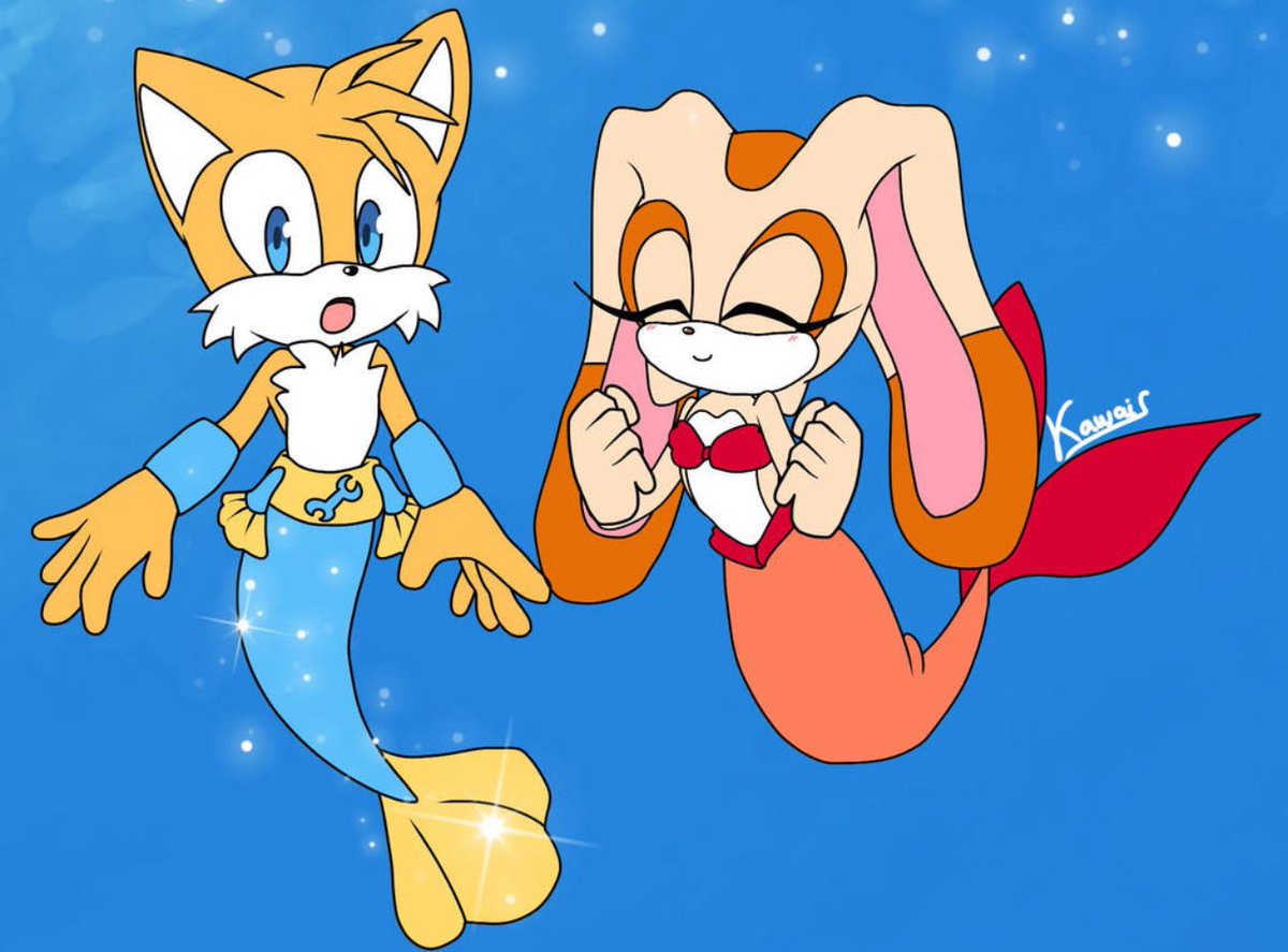 Alex3f8p's tweet photo. Mermrabbit and mermfox #mermaid #taiream #tails #rabbit https://t.co/GhVmJYJKdU