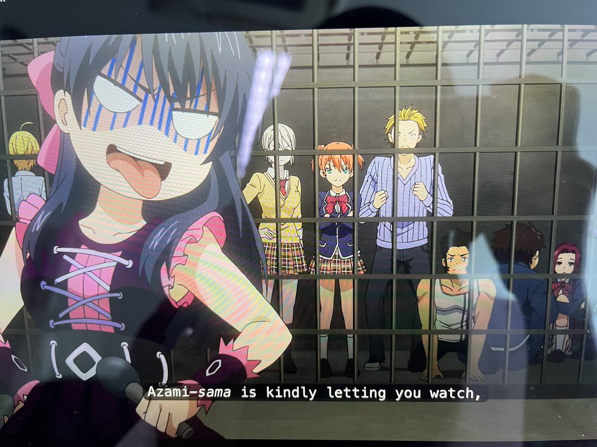 hazesclouds's tweet photo. anime: food wars s3:e22 

special viewing area for the rebels who are already expelled and it’s a JAIL LMAO. urara-chan is so funny for this 🤣🤣🤣 https://t.co/NbNjHXLhBJ