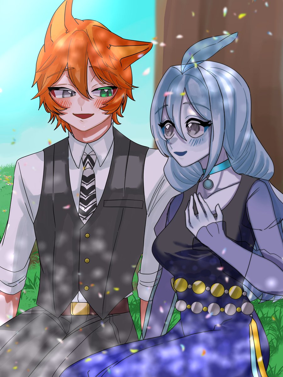 nyanlives's tweet photo. There’s nothing better than spending my days at her side~ Nothing comes close to that level of joy and comfort~ 🧡🩵
Skeb done by @Akira_09208! Big thanks for the work put into it!
#Vtuber #SafeForNyan https://t.co/AkEwiNcp1P