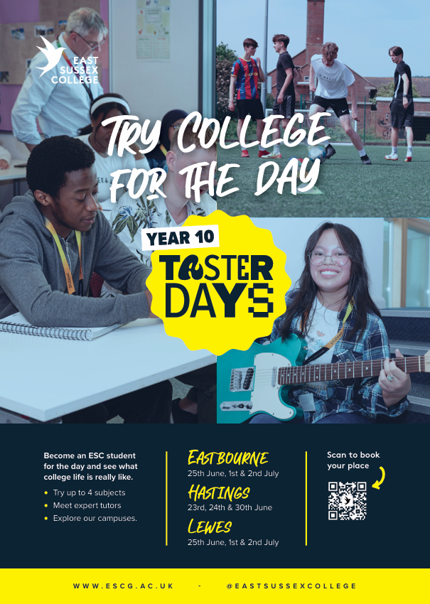 WillingdonCS's tweet photo. PLEASE NOTE: the deadline to register to attend the East Sussex College Taster days is 5pm on Friday, 5th June. https://t.co/O5NNbx2Hxn