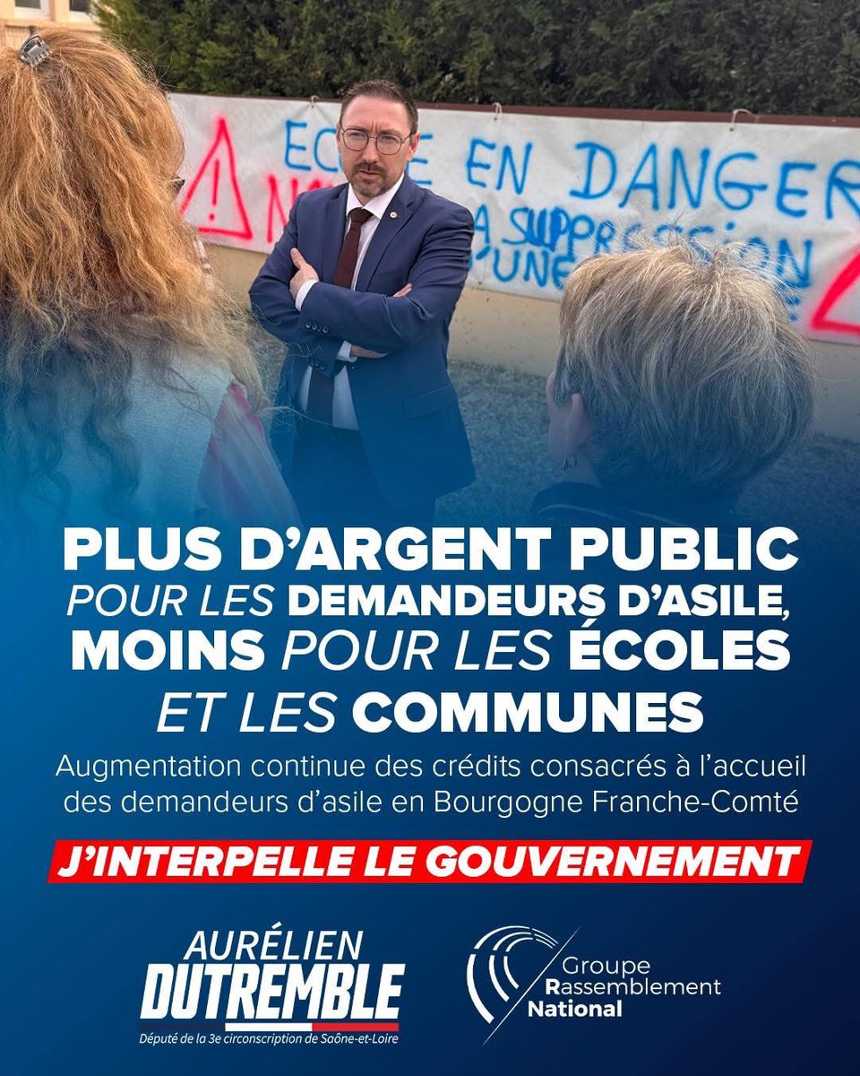 A_Dutremble's tweet photo. ✍🏻 J’interpelle le Gvt sur l’explosion des crédits dédiés à l’accueil des demandeurs d’asile en @bfc_region.

Pendant ce temps, des classes ferment en Saône-et-Loire et nos communes rurales doivent se serrer la ceinture.

Les priorités doivent changer !
👉🏻 https://t.co/LO5uI0JldF https://t.co/H547yZNZCq