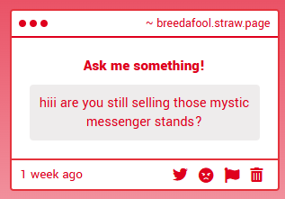 breedafool's tweet photo. holy cow this is not something i expected to see, i do, but i only have the left overs tho. i dont really make merch anymore like that
If you let me know what character you want i can confirm if i have any left over or not! https://t.co/DpQpcssV2R