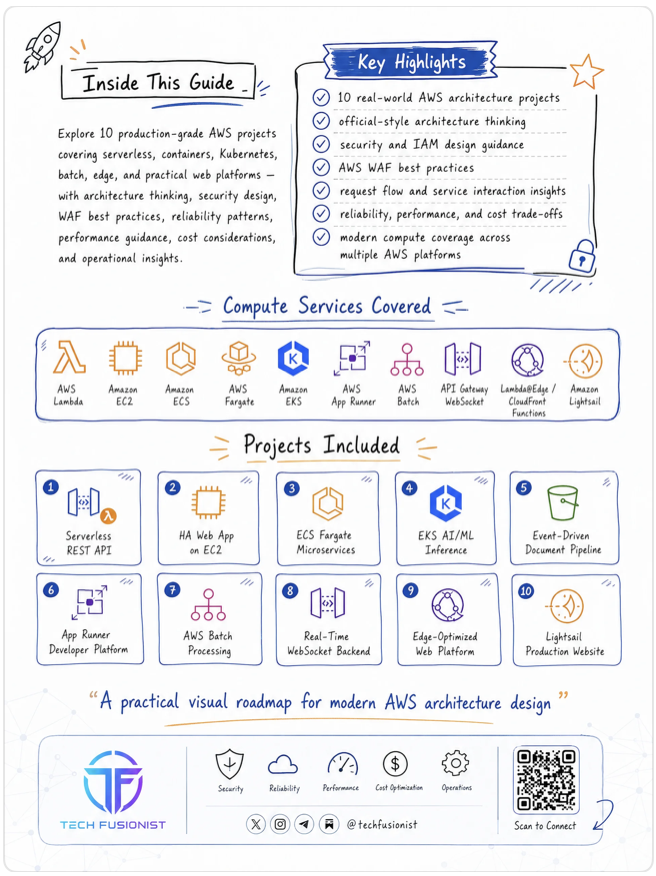 techyoutbe's tweet photo. I'm giving away FREE copies of my AWS Compute Architecture Playbook to 20 learners (100% FREE).

Inside you'll get:
✅ 10 production-grade AWS architecture projects
✅ Security, WAF & IAM design patterns
✅ Reliability, performance & cost optimization insights
✅ Real-world architecture diagrams
✅ Serverless, Containers, Kubernetes, Batch & Edge Computing use cases

Share - "How will this guide help your career?"

Examples:
• Upskill in AWS Architecture
• Prepare for Cloud/DevOps interviews
• Land your first cloud job
• Switch into DevOps or Cloud
• Become a Solutions Architect
• Learn production-grade AWS designs

Will select 20 learners who genuinely need it.
Winners announced in 24 hours.

Good luck 🚀