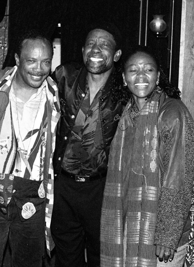 HistorySAZAR's tweet photo. Quincy Jones, Caiphus Semenya and Letta Mbulu, c 1992. Credit: Steve Gordon https://t.co/GE7twOfpk9
