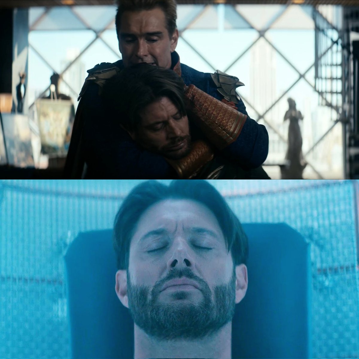 viztur's tweet photo. How did Soldier Boy react after released and finding out Vought was gone and his son was dead? https://t.co/nXbi1bI9os