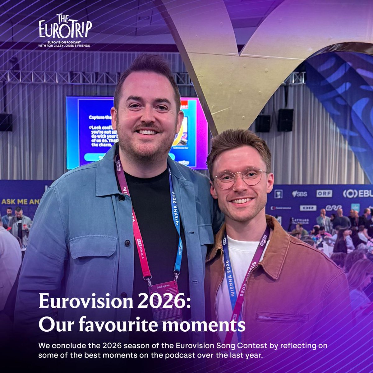 EuroTripPodcast's tweet photo. Thank you for trusting us to guide you through this crazy Eurovision 2026 season.

We’re off to put our feet up for the summer.

See you in the autumn 👋💜 https://t.co/cptlDxDHDZ