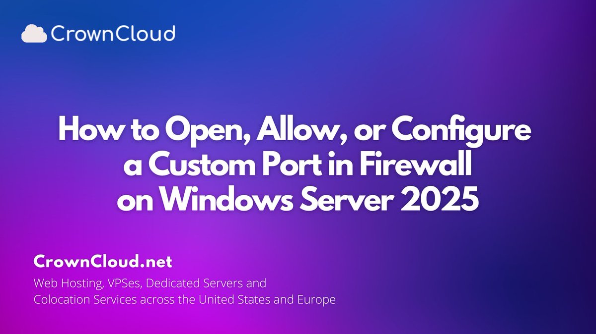 crownclouds's tweet photo. Managing a Windows Server 2025 #VPS or Dedicated Server?

Our tutorial shows how to open &amp; configure custom firewall ports to allow applications &amp; services to communicate securely.

https://t.co/d3zTjtozGs

#WindowsServer2025 #DedicatedServer #FirewallRules #SystemAdmin #Hosting https://t.co/mCpOoGb67G