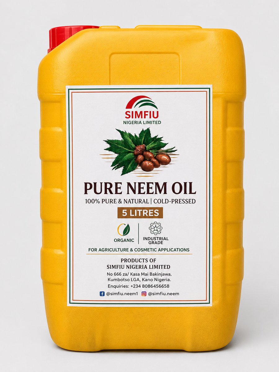 simfiu's tweet photo. @YaGal_Eunndrio Are you in need  of a good organic pesticide for farm or a health ingredient for your cosmetic line or soap making.  We present to you simfiu neem oil. 💯 organic, cold-pressed, and have high Azadirachtin content. https://t.co/l0oFUmlHlC