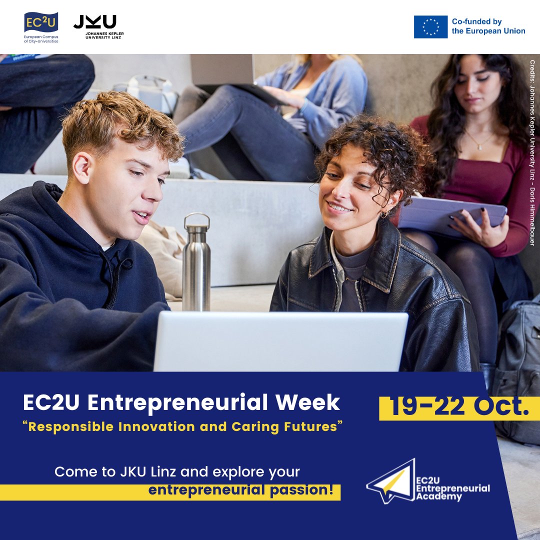 usal's tweet photo. ¿Quieres potenciar tus habilidades en innovación y liderazgo internacional? 🌍 

La USAL, a través de la Alianza @EC2U_Alliance, invita a sus estudiantes e investigadores a participar en la 6.ª Semana Emprendedora EC2U en Linz, Austria. 🇦🇹

Un programa intensivo que te permitirá conocer metodologías como el design thinking, colaborar en equipos multidisciplinares con expertos de toda Europa y acumular experiencia práctica en emprendimiento responsable. 🚀

La actividad está abierta a todas las áreas de estudio, desde grado hasta doctorado y cuenta con el respaldo de las becas de movilidad Erasmus+ 🧳

📅 Fecha límite de inscripción: 3 de julio

✍️ Inscríbete ya ⬇️

🔗 https://t.co/L2fsIxWLDb