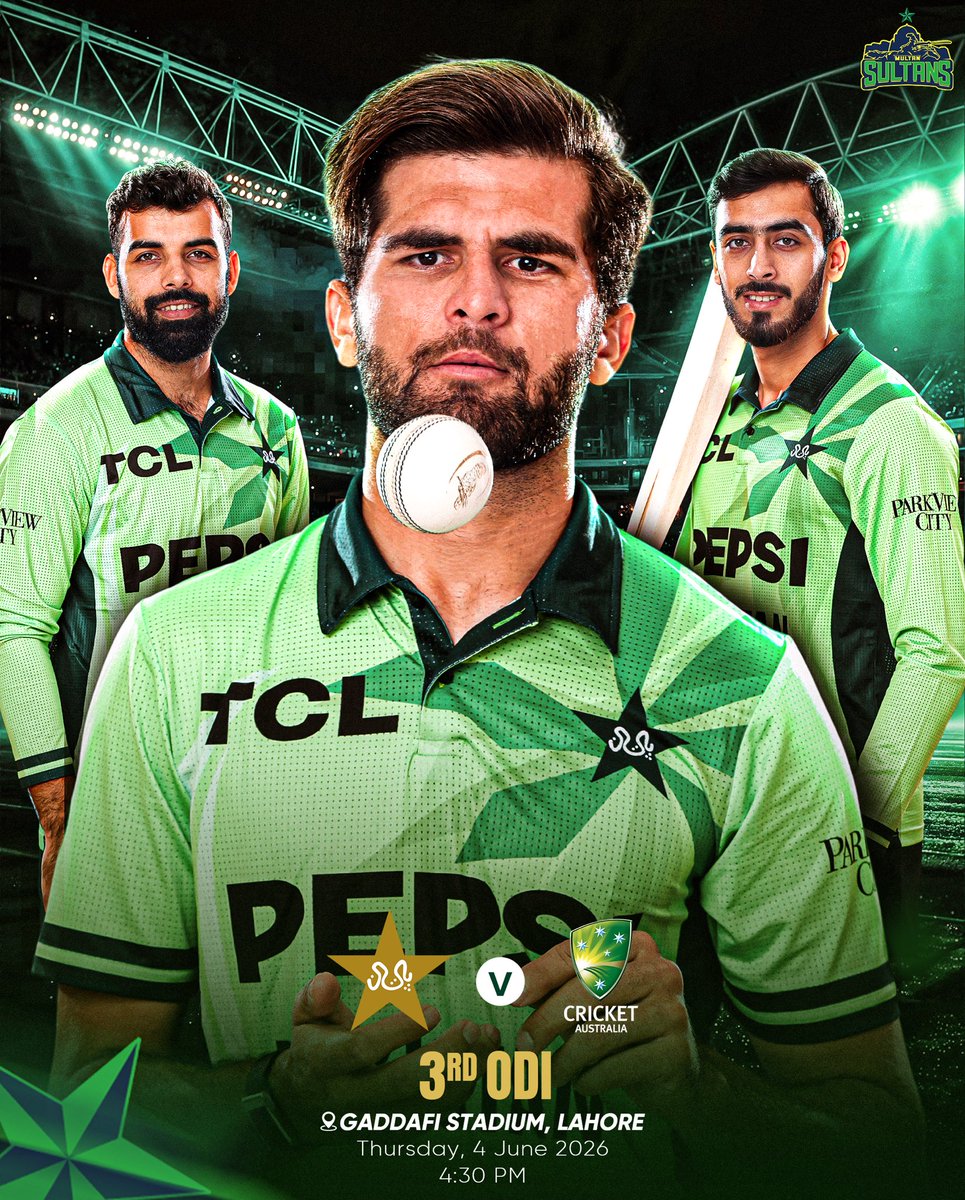MultanSultans's tweet photo. 1-1 with it all to play for. One final challenge stands between Pakistan and a series victory. 

Backing the boys to get it done. 💚

#totalcricket #makeithappen https://t.co/aVHoXUPOtx