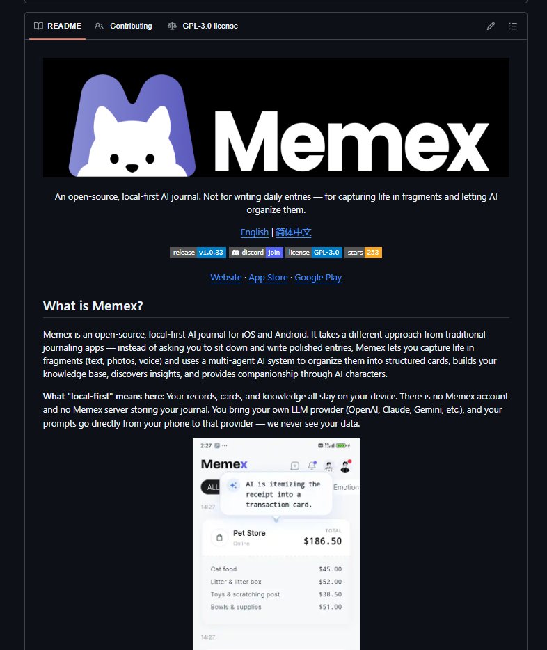 satyaXBT's tweet photo. gue nemu app open-source yang namanya bisa lu baca sendiri dawg 

konsepnya lebih kayak AI journal / second brain di HP.

lu bisa masukin hal random:

- catetan singkat
- voice note
- foto
- link
- ide konten mentah
- screenshot yang “nanti gue baca”

terus AI bakal bantu organize jadi memory, card, insight, dan context yang bisa dicari lagi.

yang menarik, dia local-first.

jadi data utamanya disimpan di device, bukan dipaksa masuk server mereka.

model AInya juga bisa lu pilih sendiri, mulai dari OpenAI, Claude, Gemini, OpenRouter, sampai Ollama.

buat creator, ini lumayan masuk akal, karena problem kita sering bukan “nggak punya ide”.

problemnya lebih sering:

ide ada, tapi nyebar di notes, Telegram, screenshot, voice note, DM sendiri, terus 3 hari kemudian lupa konteksnya.

Mereka nyoba solve itu, semacem notes app, tapi ada agent kecil yang bantu ngerapihin isi kepala lu.

repo: https://t.co/eaUulkvm4y

(bacanya mim X ya btw)