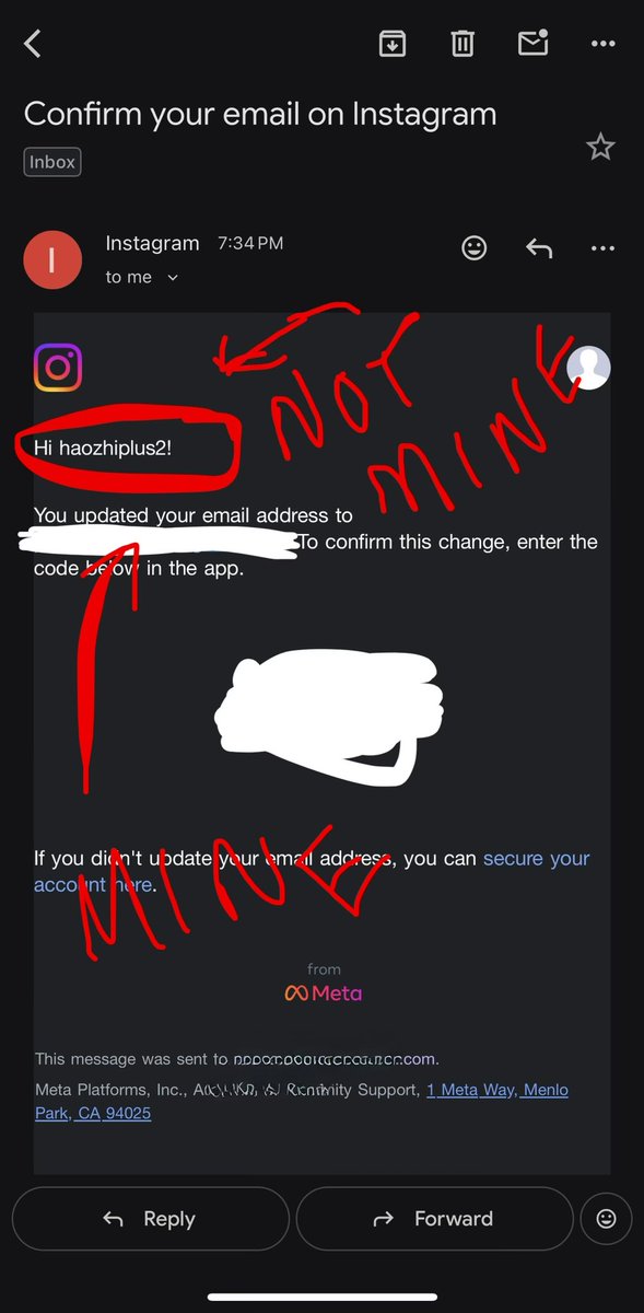 swigu's tweet photo. Hackers are continuously bombarding my account with “PASSWORD RESET LINKS” through Meta ai exploit!! Please help 
[HIGH PRIORITY] 
@andymstone @instagram @Meta @metaai @finkd #instagramhacked #hackedinstagram #hacked #metaai #instagram https://t.co/iW2zEGfsn5