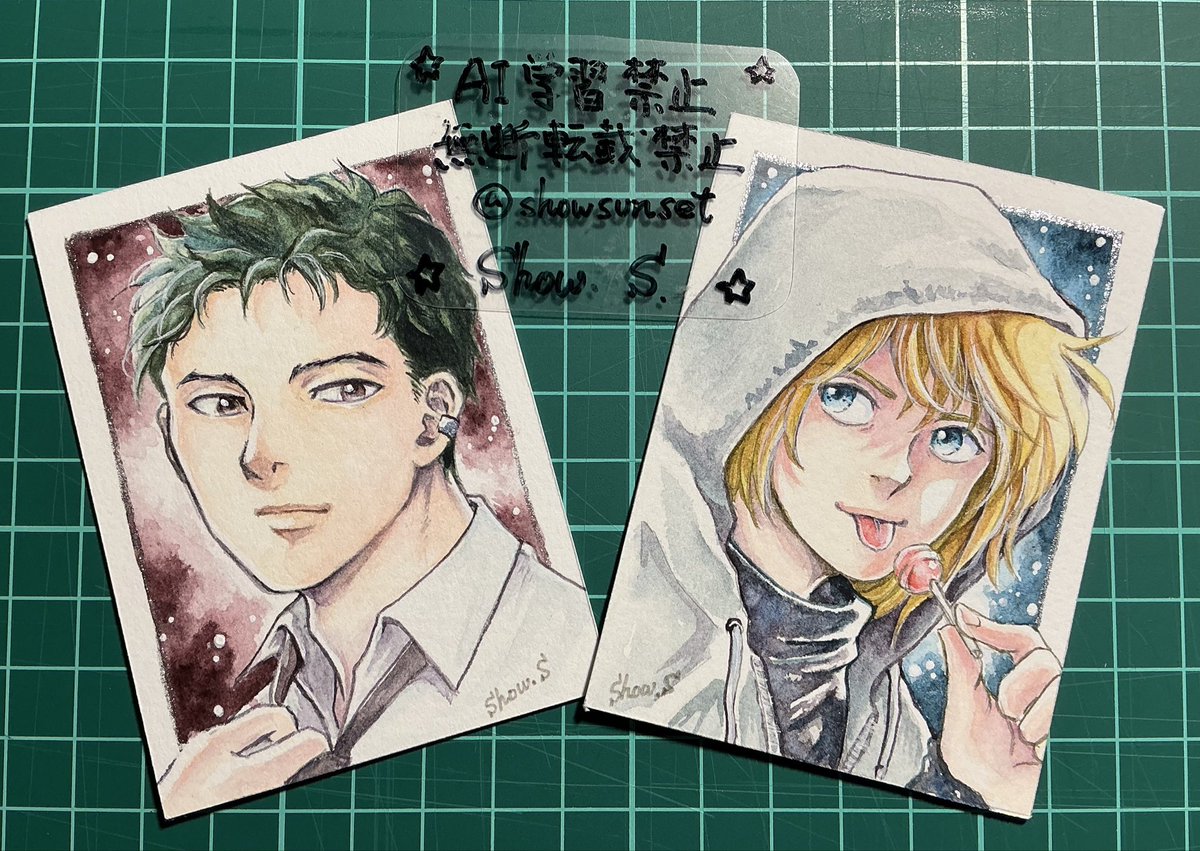 showsunset's tweet photo. #てのひらに彩りを_作品紹介

私のテーマは『相棒』

ずいぶん昔から描き続けている2人、うちの相棒です
短髪の方レオナルド
金髪碧眼クリストファー

昔からのフォロワーさんには紹介イラストで知って下さってる方もおられるかと https://t.co/CC3bXEAl69