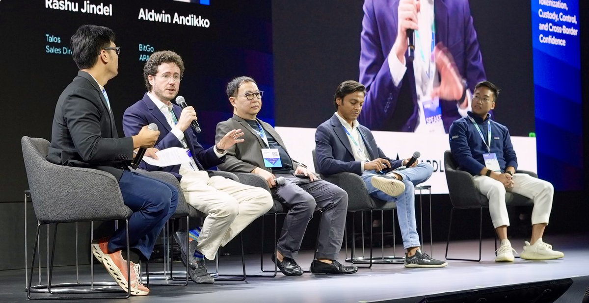 KingBund's tweet photo. Glad to have moderated a session at Southeast Asia Blockchain Week @SEABWofficial on:

What Institutions Need Before They Trust Digital Assets: Tokenisation, Custody, Control, and Cross Border Confidence

Had a great conversation with Rashu Jindel from @talostrading , Marco Cora from @zksync  Foundation, Daniel Lee MBA LL.M CFtP from @CactusCustody   and Aldwin Andikko from @BitGo on custody, institutional trust, tokenisation, and what still needs to be built before digital assets can scale with institutions.

Funny enough, our session happened right after the TripleS concert.

First, I was not sure if people were ready to go from concert mode straight into serious institutional digital assets mode. But I was really happy to see the audience stay engaged throughout the discussion.

Big thank you to SEABW for the opportunity.