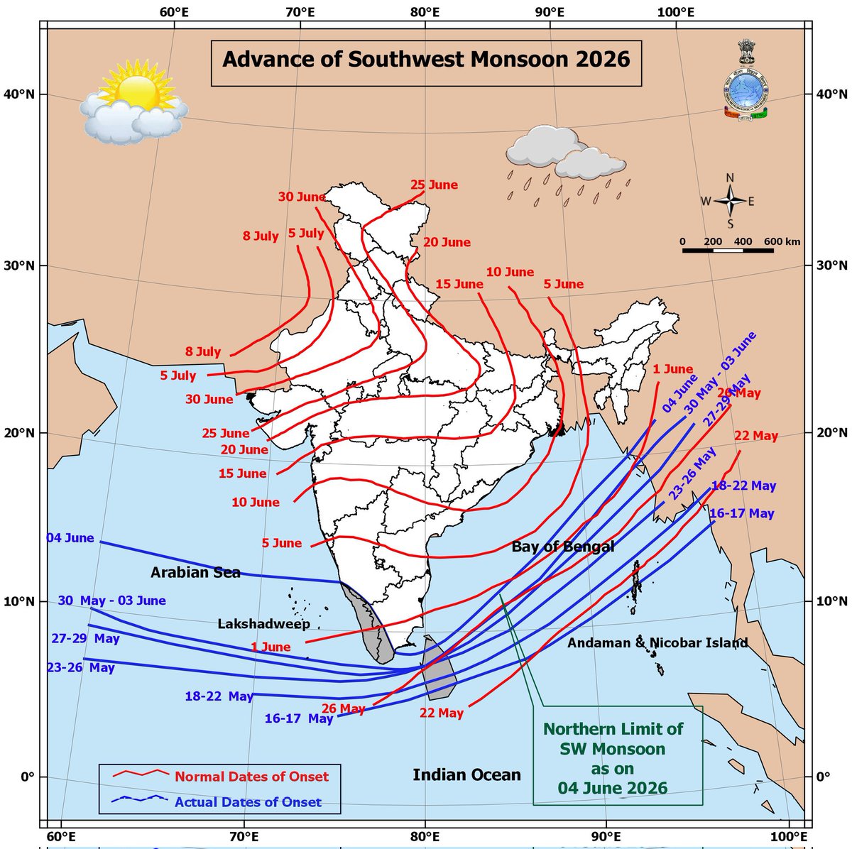 rushikesh_agre_'s tweet photo. 🚨 Just in : IMD has announced SW Monsoon Onset over Kerala today, June 4 2026. https://t.co/RP0FQReL0M