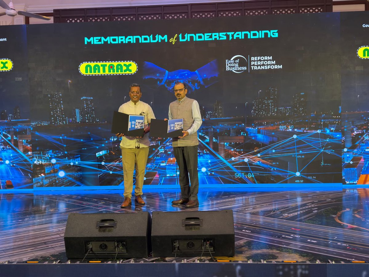 Natrax_IND's tweet photo. @Natrax_IND is proud to announce the exchange of a Memorandum of Understanding (MoU) with Ease of Doing Business (EoDB) during the 11th Working Group Meeting (WGM) on the Electronic Layer of the Intelligent Transport Component of NHEV under the 7C 3E. https://t.co/O4AORGnxn2