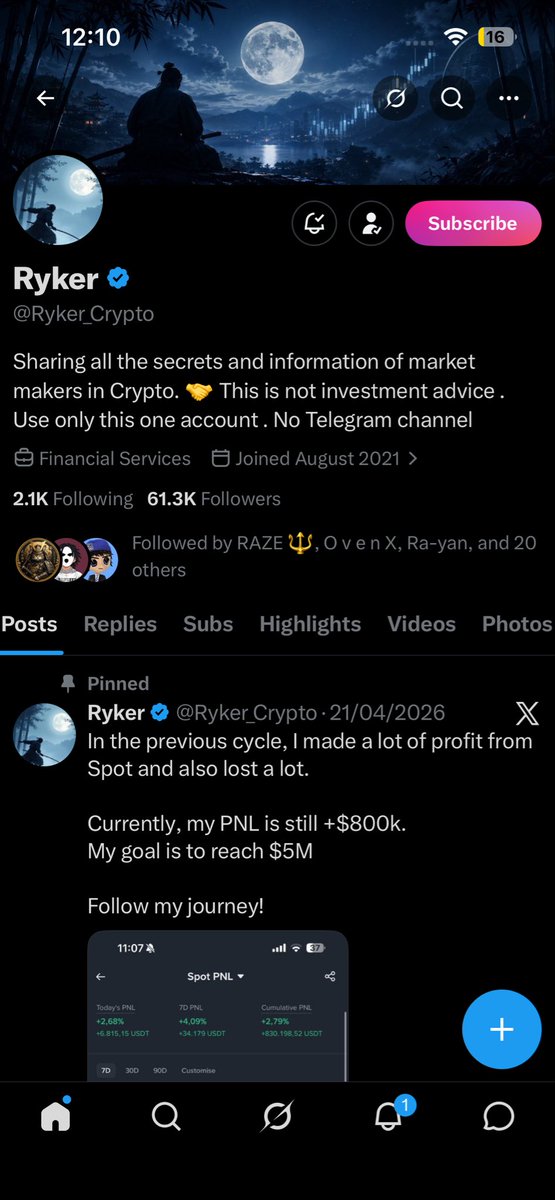 Tom___BNB's tweet photo. @Ryker_Crypto @Ryker_Crypto
Insane month bro 🔥 From 10k to 60k + those crazy calls.
My guess: $685,000
Appreciate the alpha, let’s keep stacking! 🤝 https://t.co/QJ0Od6UwAx