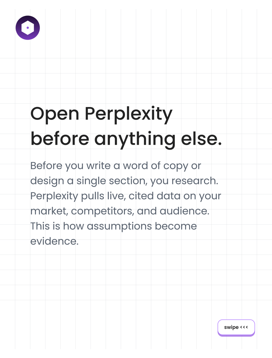 launchpad_ws's tweet photo. The exact 3-tool workflow we use in every session:  Perplexity (research)  Claude (copy) Lovable (build)  Publish.  Swipe through  https://t.co/7m0AKfvYUc
#AIWorkflow #BuildWithAI https://t.co/qemGqhaeBF
