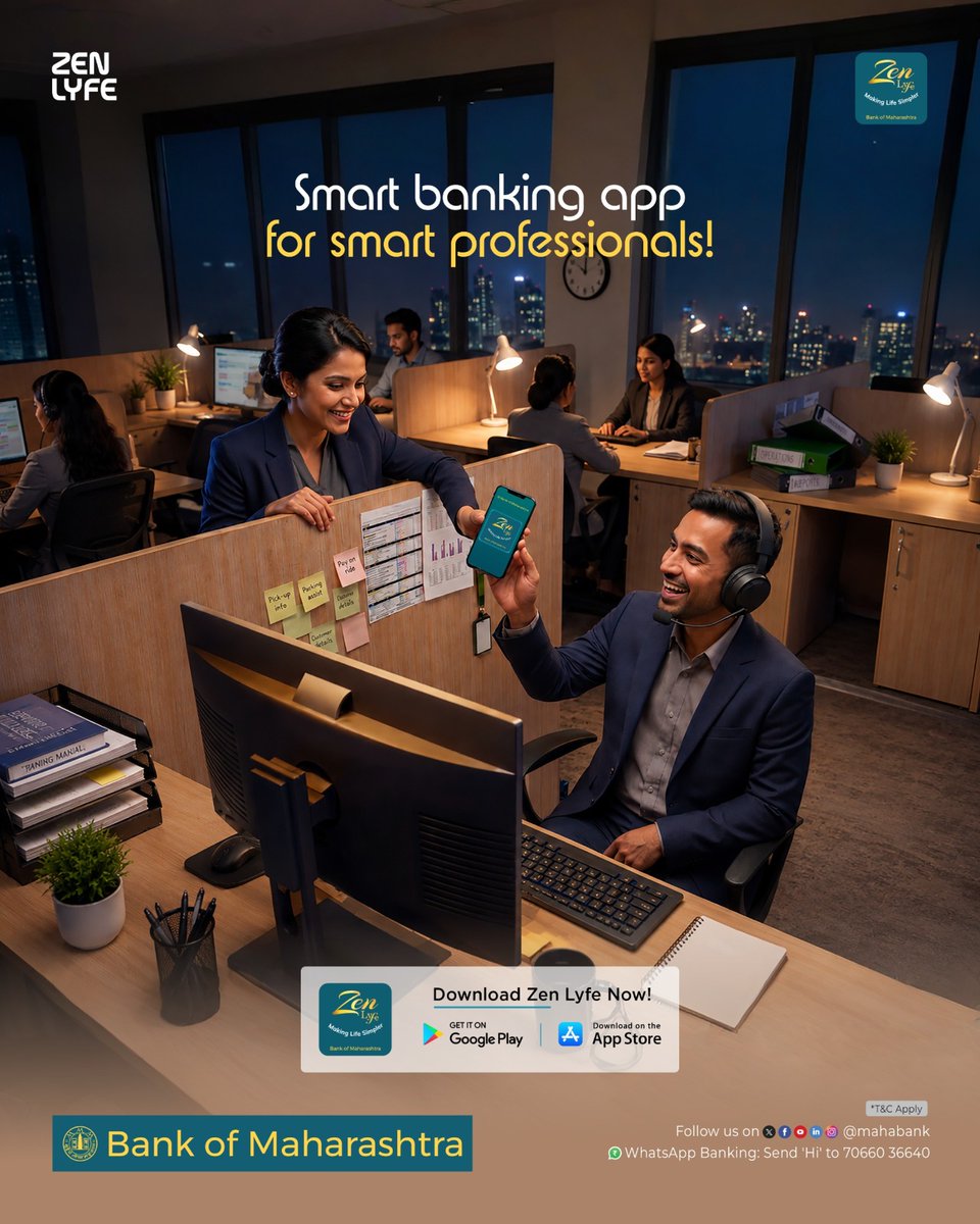 mahabank's tweet photo. Experience banking the smarter way with Zen Lyfe, the Mobile Banking app designed for today’s professionals. From seamless transactions to secure digital services, Zen Lyfe makes everyday banking effortless and simpler. Download the app now!
#ZenLyfe #MakingLifeSimpler https://t.co/3bd2R0cIPK