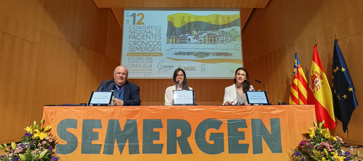 PacientSemergen's tweet photo. ▶️Mesa Obesidad. El valor social de un mejor control de la obesidad en España. Modera la Dra. @anaseguragrau que inicia comentando la prevalencia de la #Obesidad en España.
Con la Dra. Paula Pereira de @fundacionweber y @DrJosepVerges
de @OAFIFoundation 
#Congresopacientes https://t.co/1YNMmaTkR1