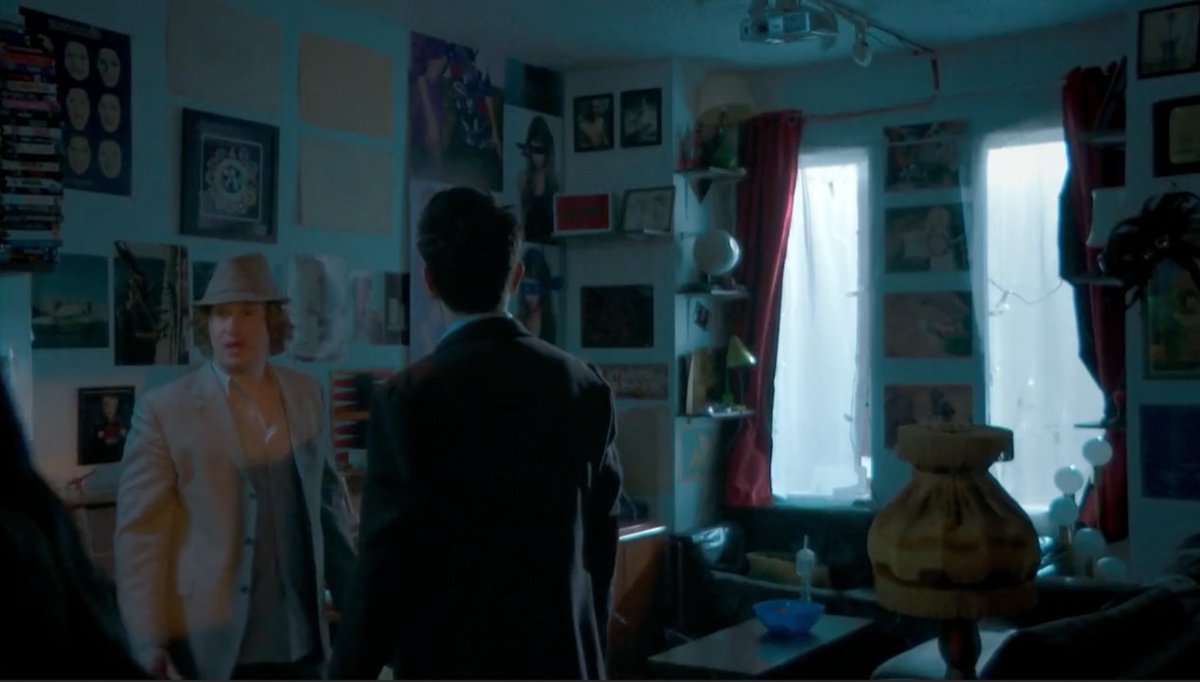 thatsbuzzingme's tweet photo. seeing their living room in blue tones is like seeing a teacher outside of school. i'm scared. https://t.co/BFV0nOA32g